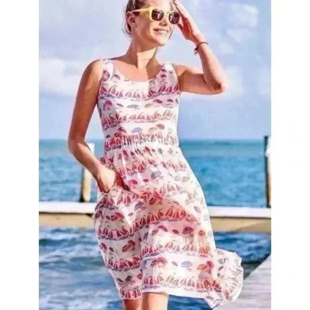 Boden Hattie Sailboat Beach Sun Dress Size 6